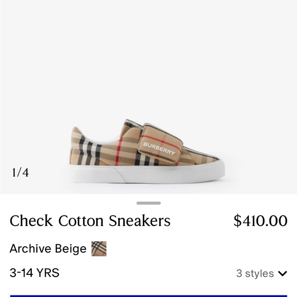 Burberry boys sneaker polo tee bundle WORN ONCE with original box and dust bag